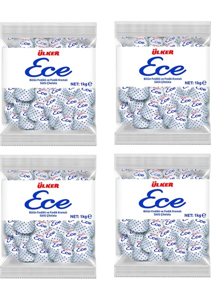 Ece 4'lü Ikramlık Bütün Fındıklı Sütlü Çikolata 1 kg