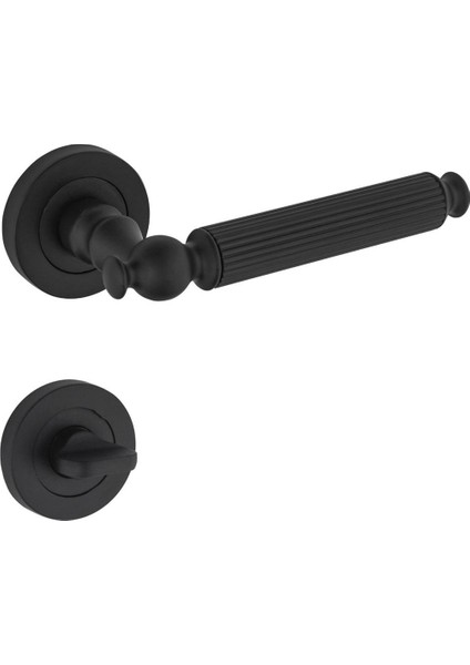 Arpat Line Yuvarlak Rozetli Wc Kapı Kolu Mat Siyah