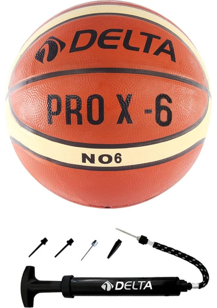 Pro X Deluxe Kauçuk 6 Numara Basketbol Topu + Top Pompası