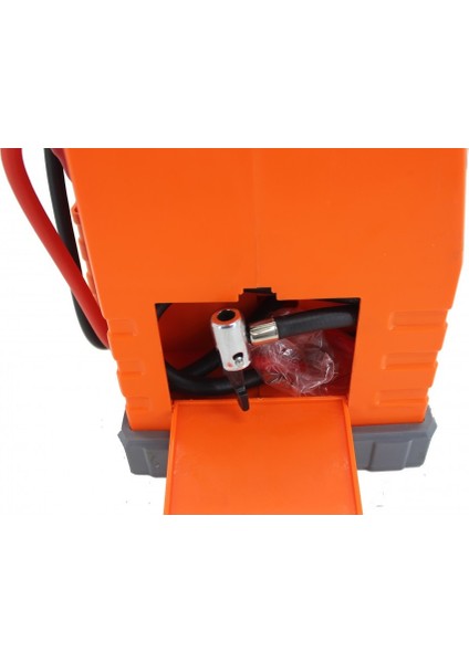 Hava Kompresörlü LED Aydınlatmalı 12V Çakmak Çıkışlı Akü Takviye Cihazı Araç Başlatıcı Turuncu modelleri