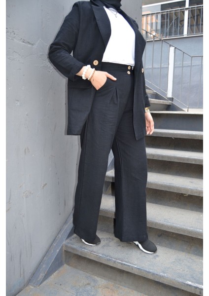 Siyah Palazzo Keten Pantolon fiyatları