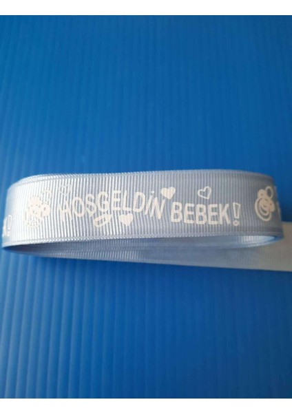 Hoşgeldin Bebek Baskılı Grogren Kurdela 2 cm 10 Metre