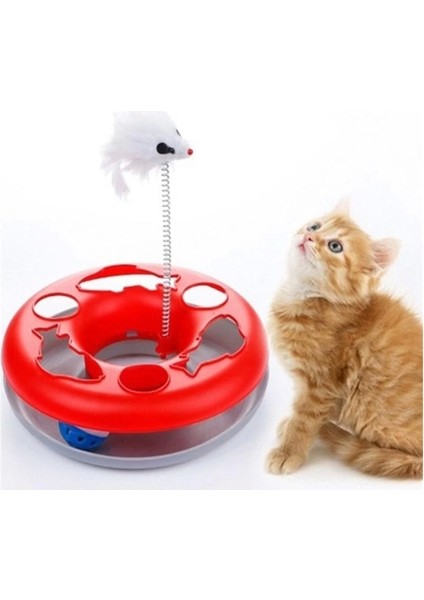 Yaylı Fareli Dönen Toplu Kedi Oyuncağı