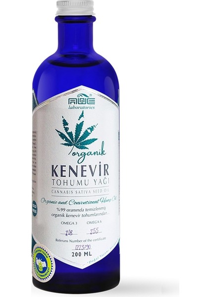 Organik Kenevir Tohumu Yağı 200 ml - Bağışıklığı Destekleyici Omega 3-6-9