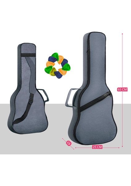 CS-24 Concert Ukulele Çantası Gigbag Soft Case Kılıf (10 Pena ve Takım Tel Hediye)