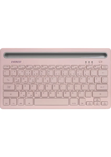 KB-BT82 Pembe/Gri Bluetooth Ultra İnce+Şarjlı Q Mac/Win/Android/Ios Uyumlu Kablosuz klavye