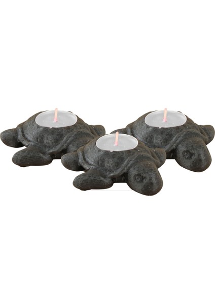 Stein Kohle Şamdan Dekoratif Mumluk Şamdan Tealight ve Uzun Mum Uyumlu Kaplumbağa Model