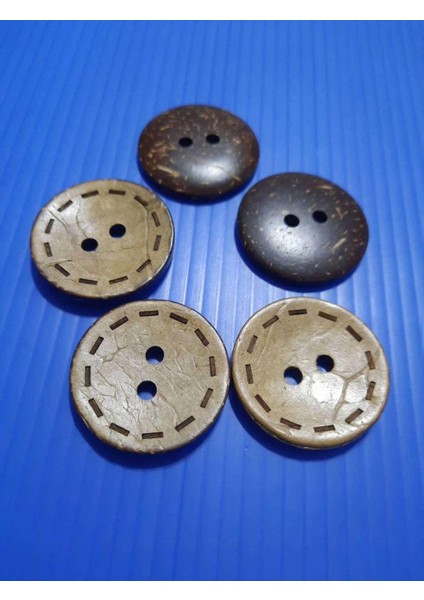 düğme lazer çizimli doğal ahsap kokonat 13 mm İmren düğme 1 paket 30 adet