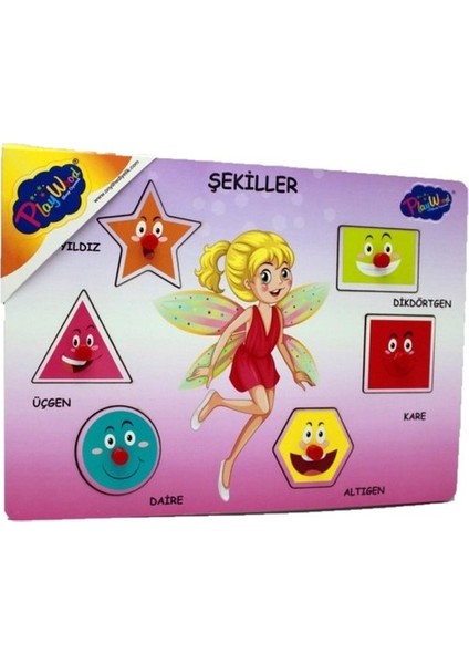 Ahşap Tutmalı Şekiller Puzzle