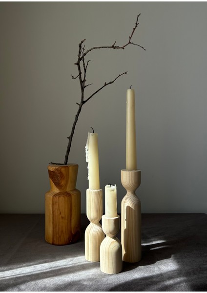 Timber Trio 3'lü Şamdan Set