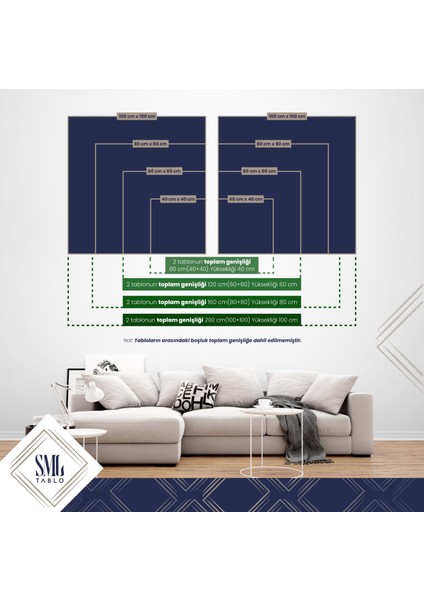 Subhanallah Sarı Tonlu Sulu Boya Efektli Dua Şükür Bereket Ikili Kombin 2li Kanvas Tablo indirimleri