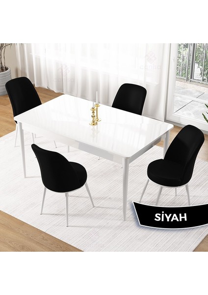Pir Serisi, 80X130 Sabit Beyaz Mutfak Masası Takımı ve 4 Sandalye fiyatları