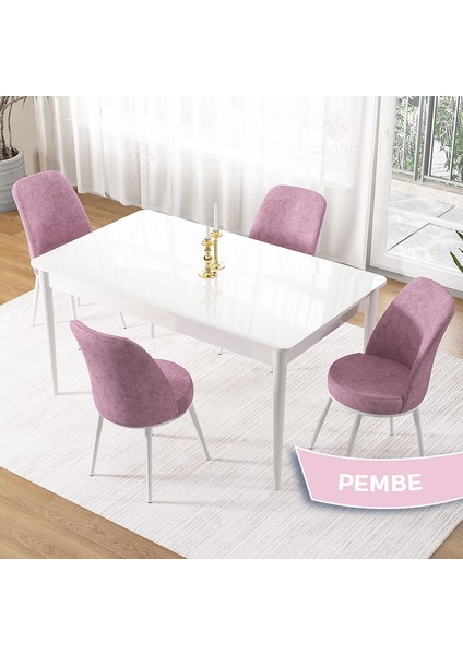 Pir Serisi, 80X130 Sabit Beyaz Mutfak Masası Takımı ve 4 Sandalye fiyatları