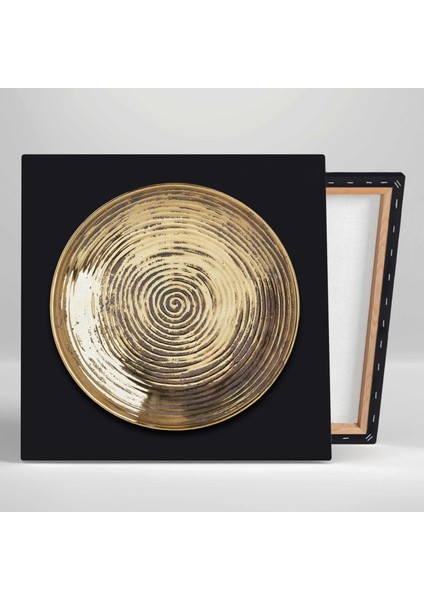 Gold Daire Spiral Dekoratif Ikili Kombin 2li Kanvas Tablo