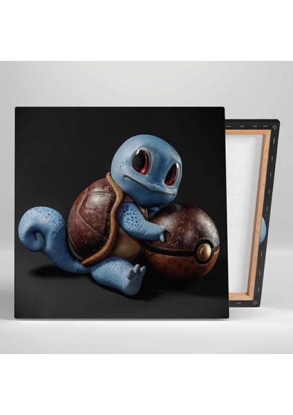 Pokemon Lüks Poketopu Squirtle Çizgi Film Karakteri Üçlü Kombin 3lü Set Kanvas Tablo