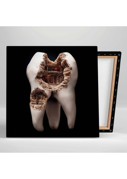 Diş Muayanehane Dental Sağlık Diş Hekimi Ikili Kombin 2li Set Kanvas Tablo fiyatları