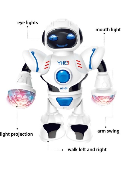 Elektrikli LED Işık Müziği Göz Kamaştırıcı Dans Salıncak Uzay Robotu Oyuncak Modeli (Yurt Dışından)