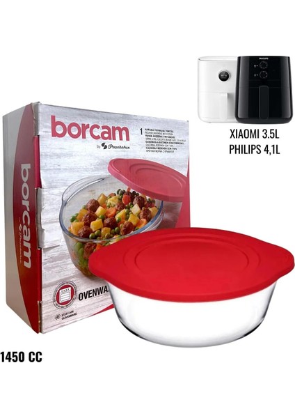 Borcam 1450 ml (Xiaomi Airfryer 3,5 L ve Philips Airfryer 4,1 L Uyumlu)