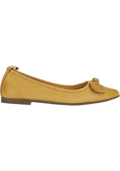 Sarı Deri Kadın Düz Babet10 fiyatları