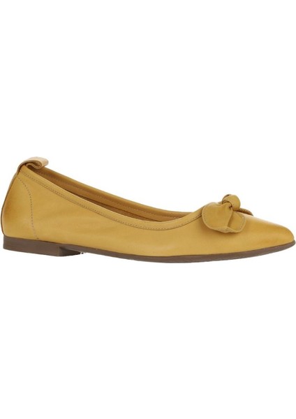 Sarı Deri Kadın Düz Babet10 modelleri