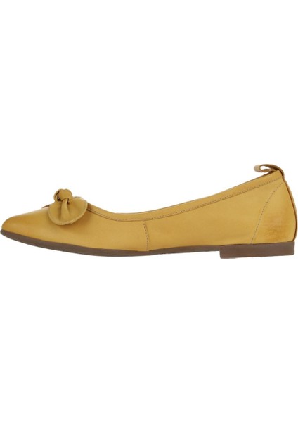 Sarı Deri Kadın Düz Babet10 fırsatları