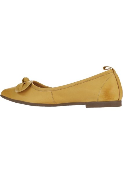 Sarı Deri Kadın Düz Babet10 indirimleri