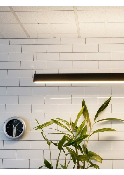 Lineer Armatür 150CM(SIYAH Kasa,gün Işığı 3000K) Ledli Sarkıt Modern LED Avize, Salon, Mutfak 33W