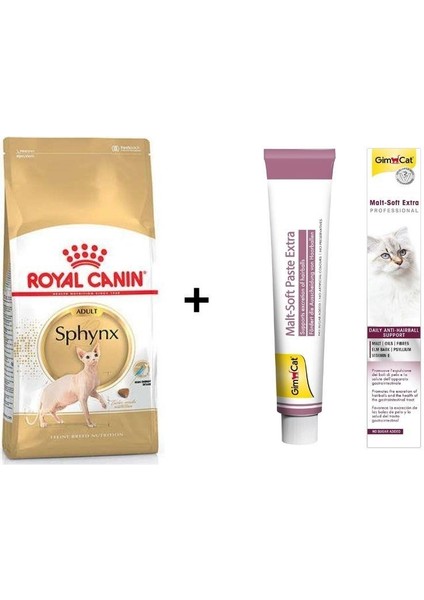 Sphynx Yetişkin Kedi Maması 2 kg + Gimcat Malt 100 gr