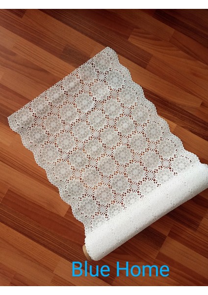 Dantel Kaymaz Raf Dolap ve Çekmece Örtüsü Beyaz 50 cm x 5 m