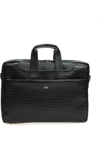 Siyah Kroko Unisex Laptop & Evrak Çantası Brıefcase