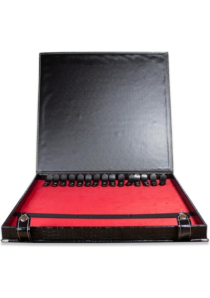 Kroko Desenli Siyah Renk 15'li Deri Tesbih Kutusu modelleri