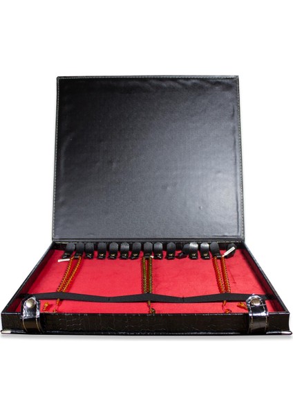 Kroko Desenli Siyah Renk 15'li Deri Tesbih Kutusu fırsatları