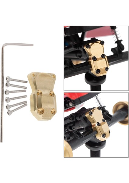 Eksenel SCX24 AXI00002 AXI00001 AXI90081 Arabalar Için Pirinç Differ Kapak 1/24 Rc Araba (Yurt Dışından)
