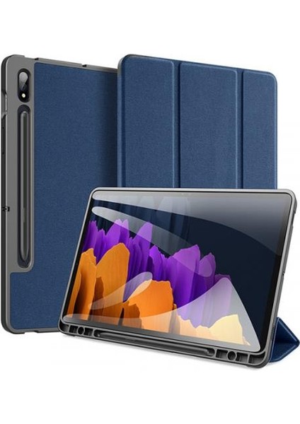 Standlı Kalem Yerli Samsung Galaxy Tab S8 Kılıf (X700-X706) Katlanabilir Uyku Modlu Tablet Kılıfı