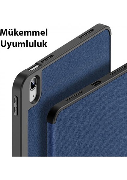 Kalem Yerli Uyku Modlu Mıknatıslı Standlı Kapaklı iPad 10.2 2022 Kılıf Tablet Kılıfı Pu Deri Mikrofiber Tablet Kılıfı