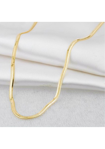 14 Ayar Balık Sırtı Altın Zincir Kolye 40 cm modelleri