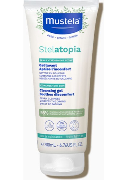 Stelatopia Cleansin Gel Çok Kuru Ciltler Için Şampuan Yeni Formül 200ML SKT:07/2025