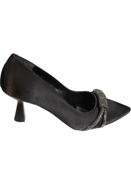 Kadın Siyah Krem Saten Üzeri Taşlı 6cm Kadeh Topuk Sivri Burun Düğün Nişan Abiye Steltto Ayak10 modelleri