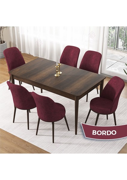 Pir Serisi 80X130 Sabit Barok Ahşap Desen Mutfak Masa Takımı ve 6 Sandalye fiyatları