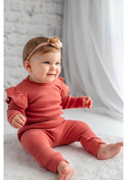 Gots Sertifikalı %100 Organik Pamuk Fırfırlı Sweatshirt ve Pantolon Takım (0-4yaş) modelleri