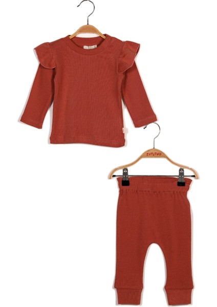 Gots Sertifikalı %100 Organik Pamuk Fırfırlı Sweatshirt ve Pantolon Takım (0-4yaş) indirimleri