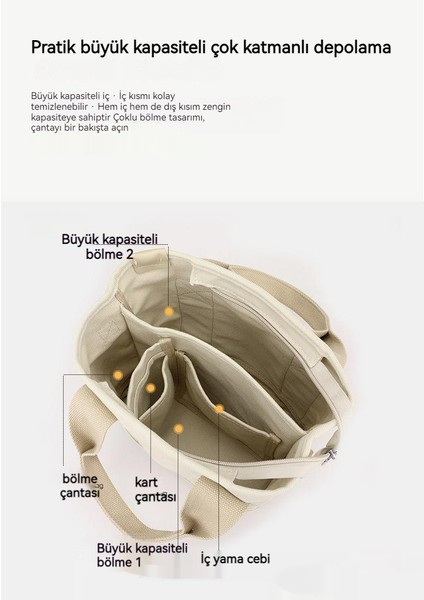 Melaleuca Kanvas Çanta Taşınabilir Messenger Çok Bölmeli Basit Moda Büyük Kapasiteli El Taşıma Küçük Çanta (Yurt Dışından) indirimleri