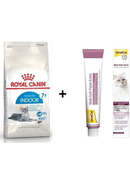 Indoor 7+ Yaşlı Kuru Kedi Maması 3,5 kg + Gimcat Malt 100 gr