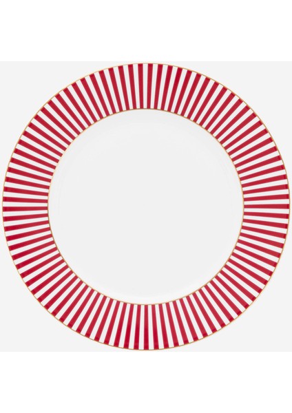 Royal Stripes Pembe Porselen Pasta Tabağı 17 cm