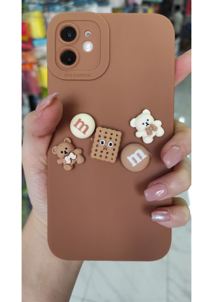 Iphone 11 Uyumlu (12 Görünümlü ) 3D Bisküvi ve Ayıcık Desenli fiyatları