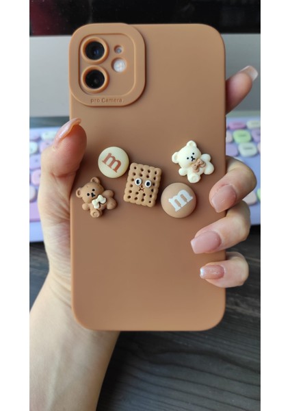 Iphone 11 Uyumlu (12 Görünümlü ) 3D Bisküvi ve Ayıcık Desenli modelleri