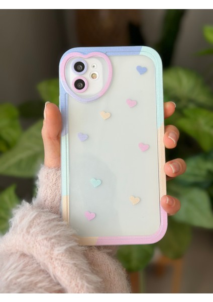 Iphone 11 Uyumlu Antişok (12 Görünümlü Köşeli) Kalp Kamera Tasarımlı Silikon Kamera Korumalı Kılıf fiyatları