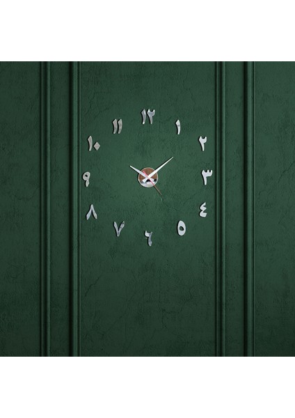 Dekoratif & Hediyelik Duvar Saati Kendinden Yapışkanlı 3D Arapça Rakamlı Aynalı Pleksi modelleri