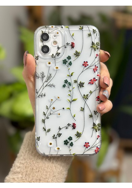 IPhone 11 Uyumlu (Köşeli - 12 Görünümlü )Şeffaf Baskı Desenli Silikon Kılıf