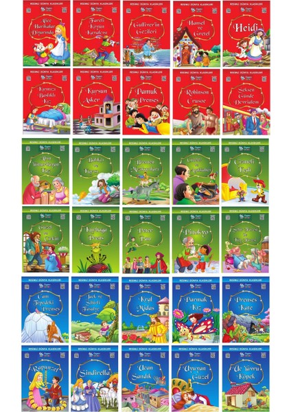 1.ve 2. Sınıflar Için Resimli Dünya Klasikleri 1-2-3 (30 Kitap)+ Kitap Okuma Not Defteri